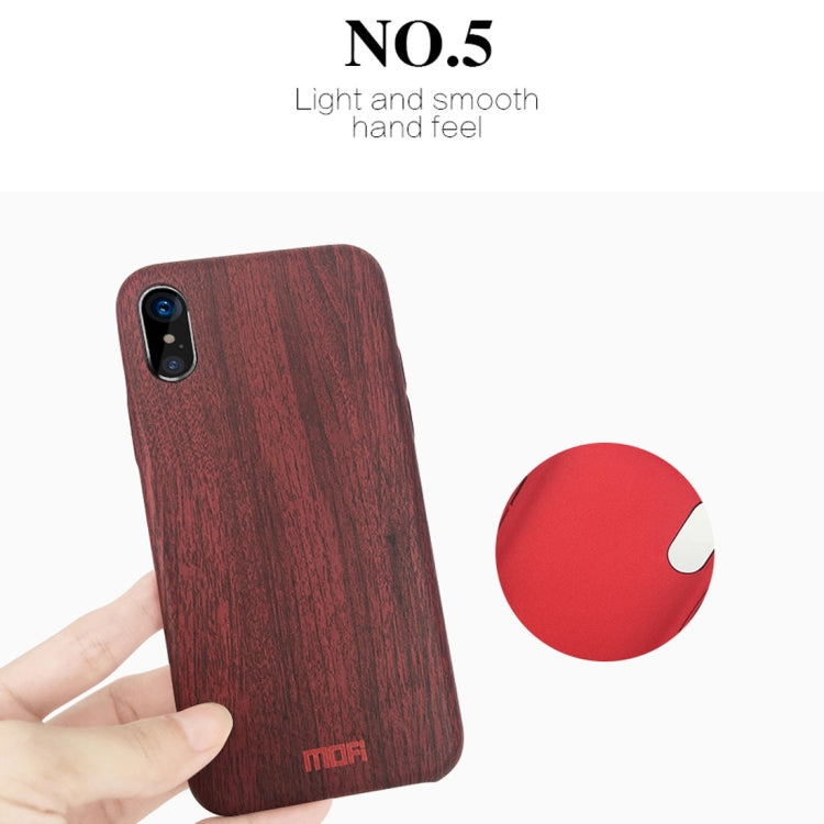 Per iPhone X MOFI Element Series Custodia morbida protettiva con cover posteriore in legno, For X