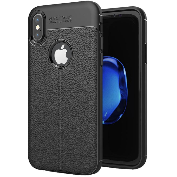 Custodia TPU per iPhone X e XS con Texture Litchi