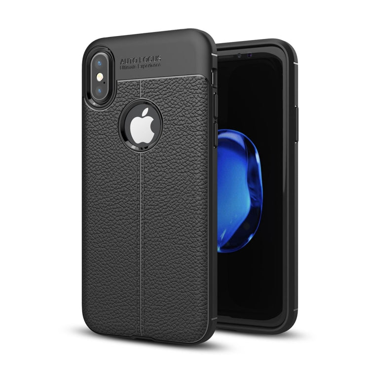Custodia TPU per iPhone X e XS con Texture Litchi