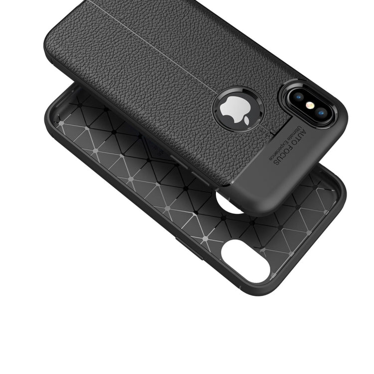 Custodia TPU per iPhone X e XS con Texture Litchi
