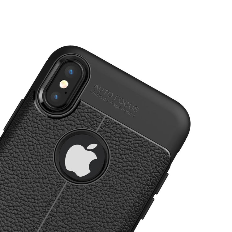 Custodia TPU per iPhone X e XS con Texture Litchi