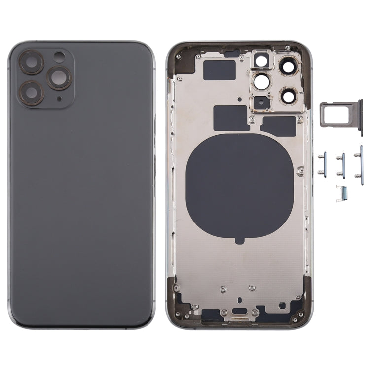 Back Cover with SIM Card Tray, Side Buttons and Camera Lens for iPhone 11 Pro, For iPhone 11 Pro (Camera Lens), For iPhone 11 Pro (with Camera Lens)