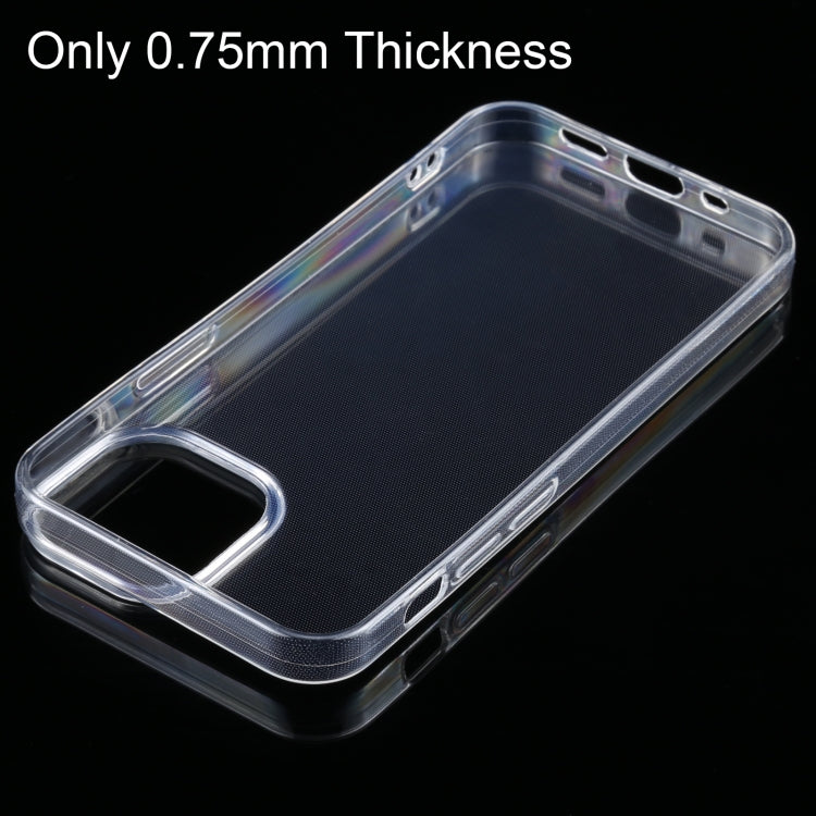 Per iPhone 13 mini Custodia protettiva morbida in TPU trasparente ultrasottile da 0,75 mm, For iPhone 13 mini