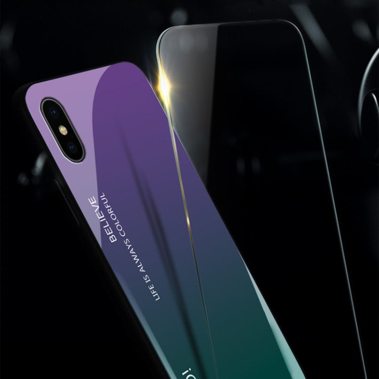 Per iPhone XS Max Custodia in vetro colorato sfumato, iPhone XS Max