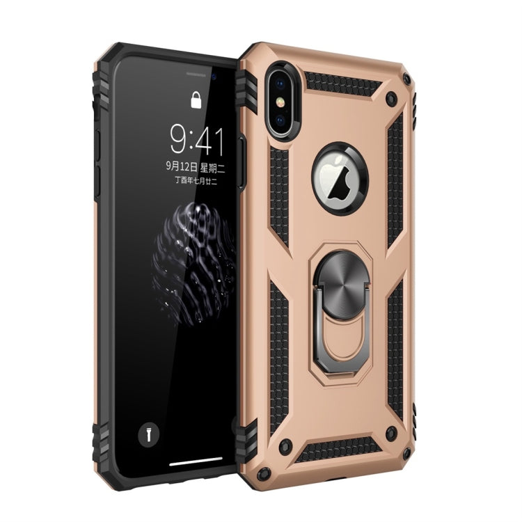 Per iPhone XS Max Sergeant Armor Custodia protettiva antiurto in TPU + PC con supporto per rotazione di 360 gradi