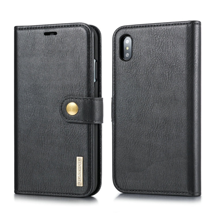 Per iPhone XS Max DG.MING Custodia in pelle magnetica rimovibile con texture Crazy Horse con supporto, slot per carte e portafoglio, iPhone XS Max, For iPhone XS Max