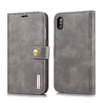 Per iPhone XS Max DG.MING Custodia in pelle magnetica rimovibile con texture Crazy Horse con supporto, slot per carte e portafoglio, iPhone XS Max, For iPhone XS Max