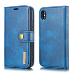 Per iPhone XS Max DG.MING Custodia in pelle magnetica rimovibile con texture Crazy Horse con supporto, slot per carte e portafoglio, iPhone XS Max, For iPhone XS Max