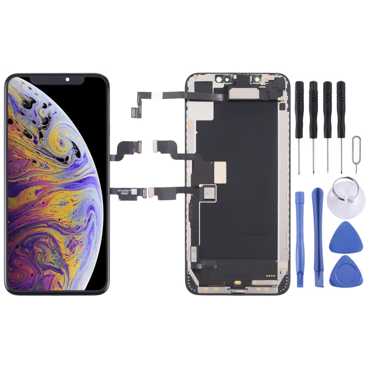 Schermo LCD originale e digitalizzatore assemblato completo con cavo flessibile per altoparlante e auricolare per iPhone XS Max, For iPhone XS Max(Original)