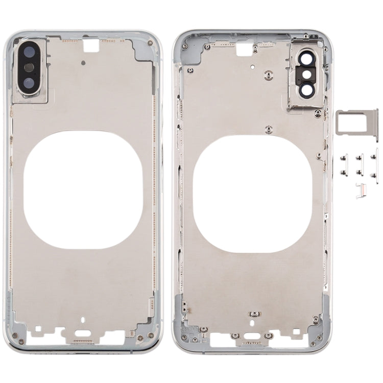 Cover posteriore trasparente con obiettivo della fotocamera, vassoio per scheda SIM e tasti laterali per iPhone XS Max, For iPhone XS Max(Transparent), For iPhone XS Max  (Camera Len), For iPhone XS Max(Transparent Back)