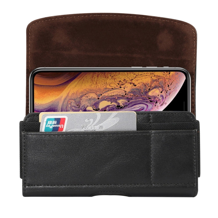 Custodia in pelle da uomo con fascia elastica in pelle di agnello da 5,7-6,0 pollici Custodia universale in pelle con slot per schede, per iPhone XS Max / 8 Plus / 7 Plus / Honor 8X e altri telefoni cellulari da 5,7-6,0 pollici