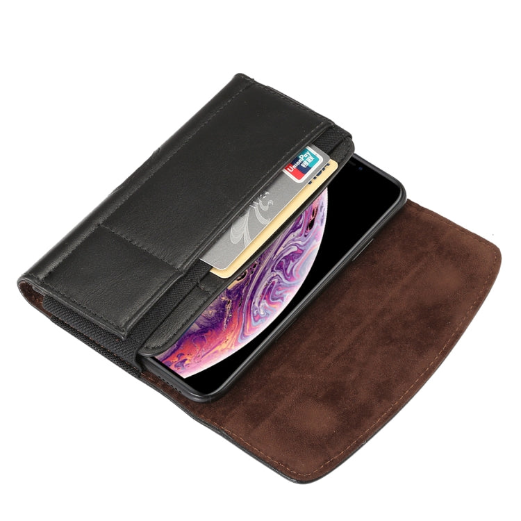 Custodia in pelle da uomo con fascia elastica in pelle di agnello da 5,7-6,0 pollici Custodia universale in pelle con slot per schede, per iPhone XS Max / 8 Plus / 7 Plus / Honor 8X e altri telefoni cellulari da 5,7-6,0 pollici