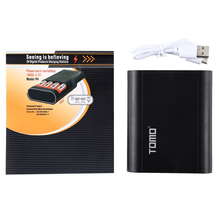 Caricabatterie TOMO P4 USB Smart 4 con indicatore luminoso per batteria agli ioni di litio 18650, TOMO P4