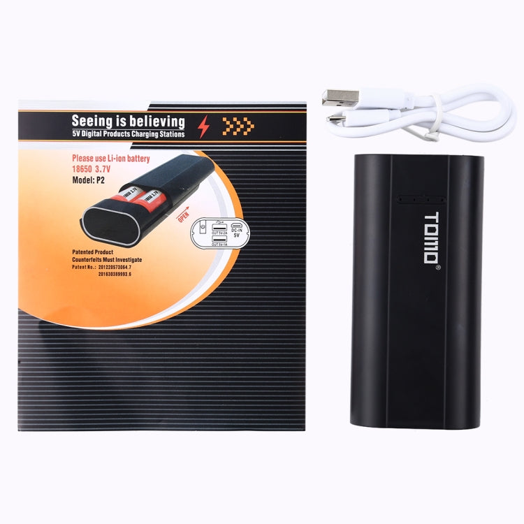 Caricabatterie TOMO P2 USB Smart 2 con indicatore luminoso per batteria agli ioni di litio 18650, TOMO P2