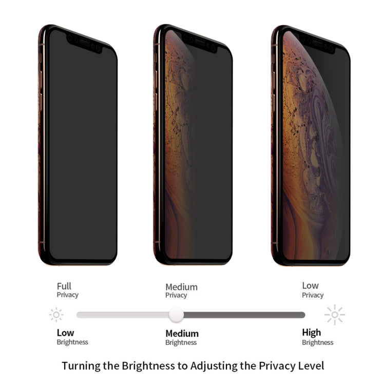 Per iPhone XS Max ENKAY Hat-Prince 0,26mm 9H 6D Privacy Pellicola in vetro temperato antiriflesso a schermo intero, iPhone XS Max