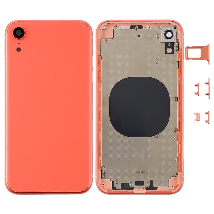 Cover posteriore con obiettivo fotocamera, vassoio per scheda SIM e tasti laterali per iPhone XR, For iPhone XR (with Side Keys)