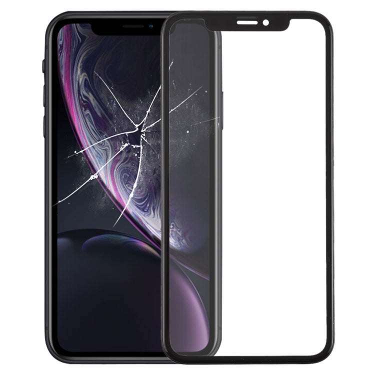 Front Screen Glass Outer Lens with Frame + OCA Adhesive Optically Clear for iPhone XR, For iPhone XR (Frame+OCA)