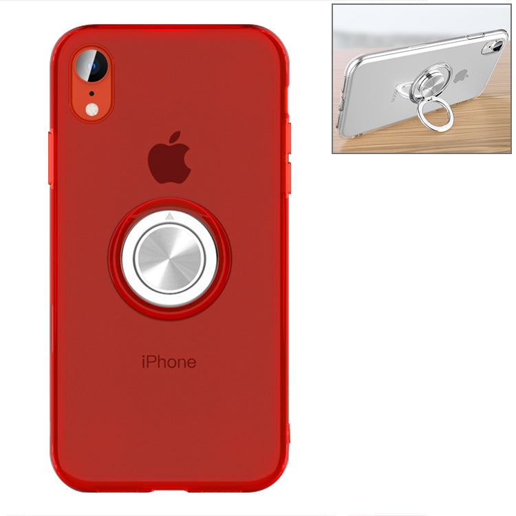 Per iPhone XR Custodia ad anello in metallo TPU trasparente con supporto per anello in metallo, iPhone  XR, iPhone   XR