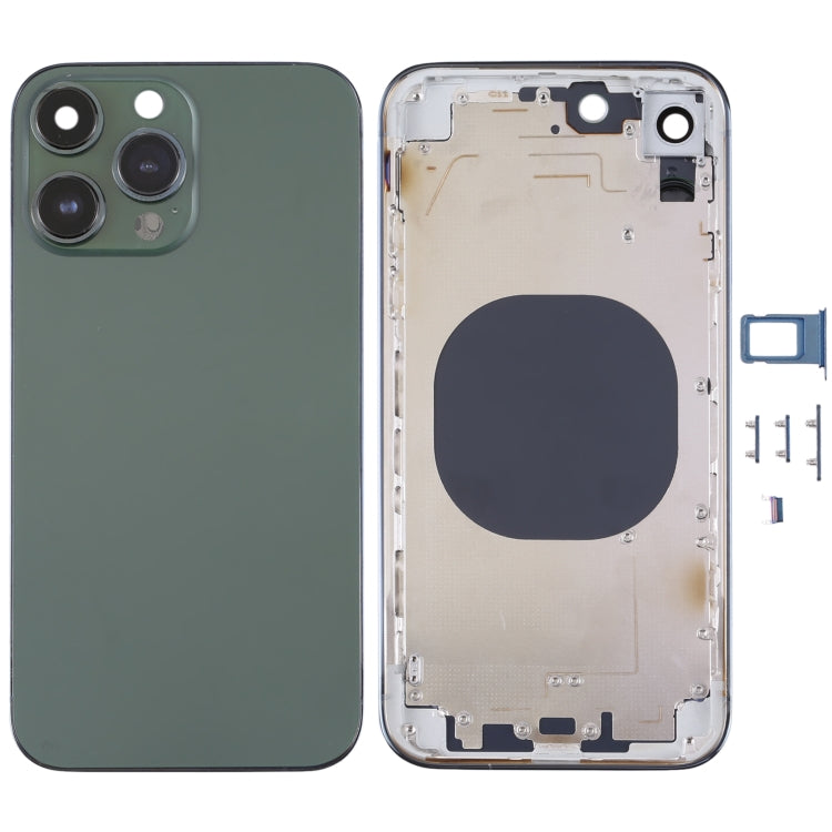 Cover posteriore in acciaio inossidabile con aspetto imitazione di iP13 Pro per iPhone XR, for iPhone XR(Stainless Steel Material,Green)