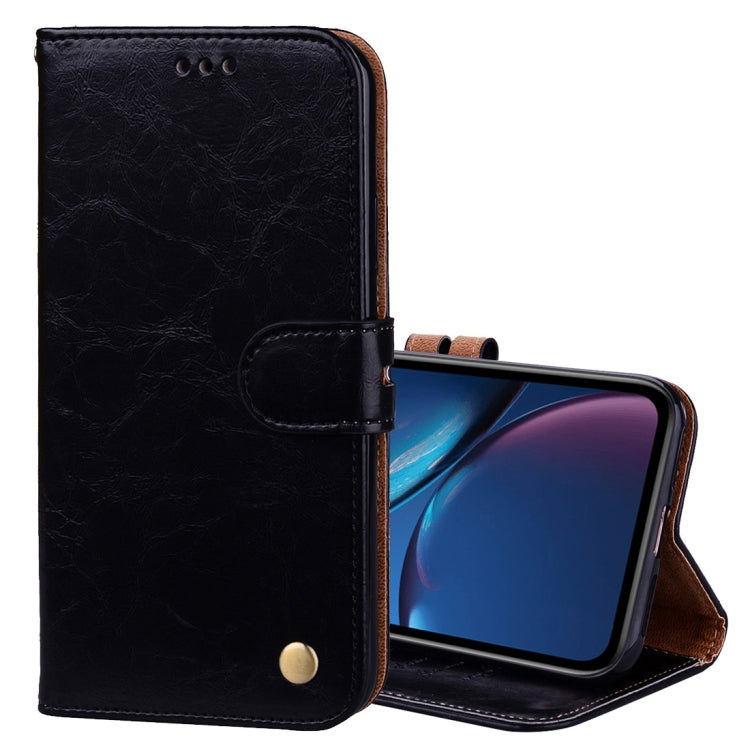 Per iPhone XR Custodia in pelle con chiusura orizzontale con texture a cera d'olio stile business con supporto, slot per carte e portafoglio, For iPhone XR