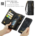Custodia portafoglio in pelle per iPhone XR