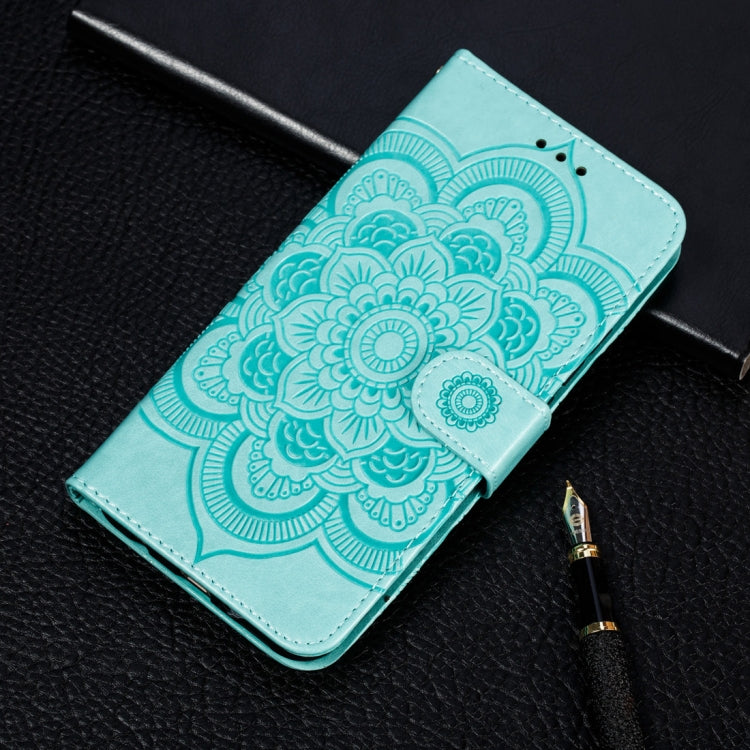 Per iPhone XR Custodia in pelle con chiusura orizzontale con motivo mandala in rilievo con supporto, slot per carte, portafoglio e cornice per foto, For iPhone XR, iPhone XR