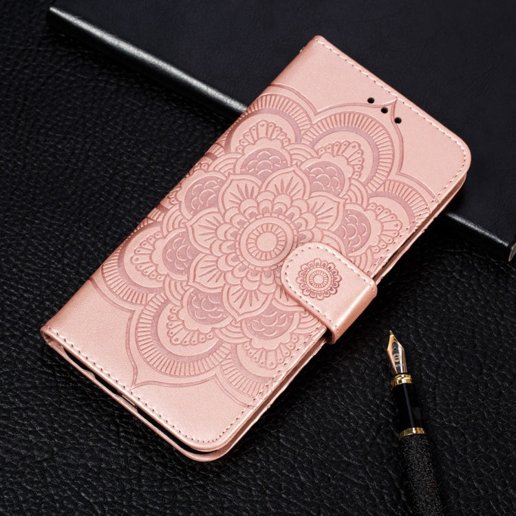 Per iPhone XR Custodia in pelle con chiusura orizzontale con motivo mandala in rilievo con supporto, slot per carte, portafoglio e cornice per foto, For iPhone XR, iPhone XR