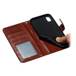 Custodia in pelle con chiusura orizzontale per iPhone XR