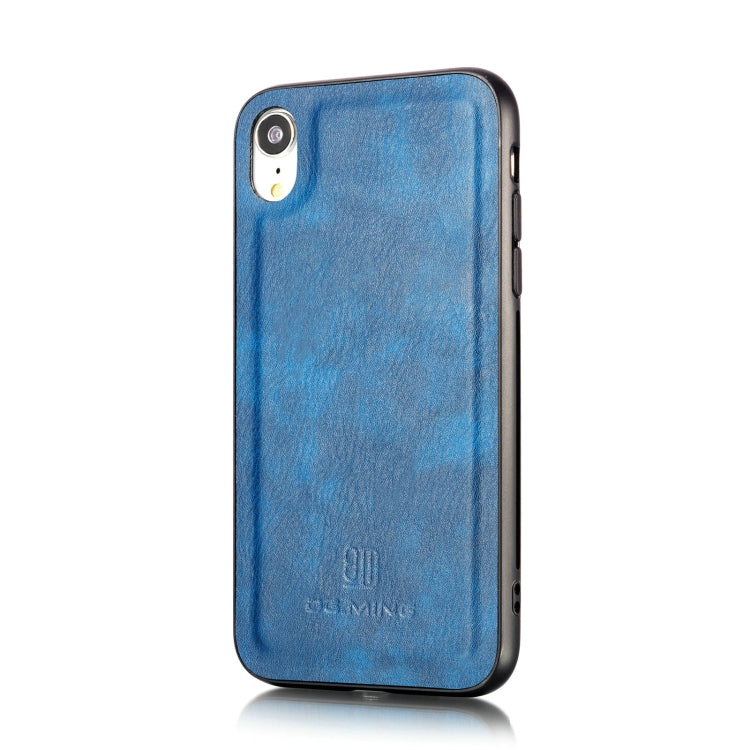 Per iPhone XR DG.MING Custodia in pelle magnetica rimovibile con texture Crazy Horse con supporto, slot per carte e portafoglio, For iPhone XR, iPhone XR