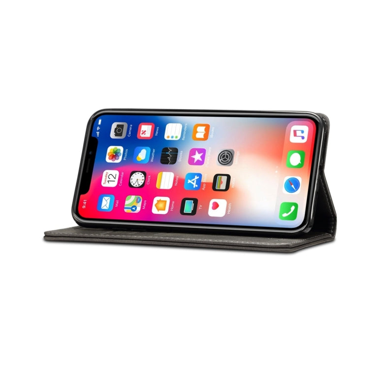 Per iPhone XR Custodia in pelle con chiusura orizzontale con texture in vitello Suteni con supporto, slot per carte e portafoglio, iPhone XR