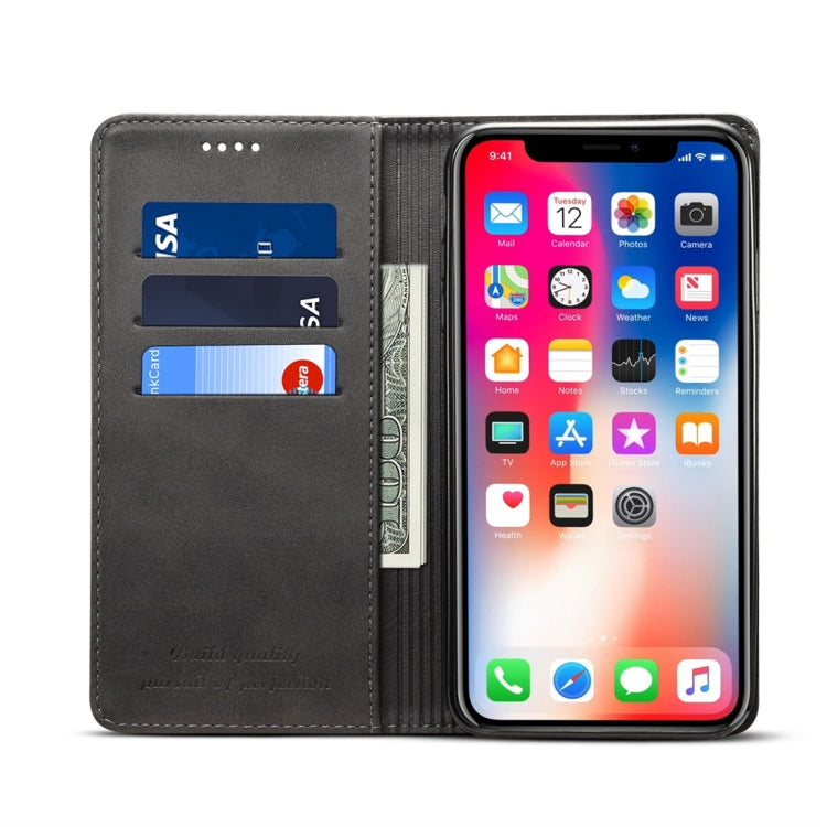 Per iPhone XR Custodia in pelle con chiusura orizzontale con texture in vitello Suteni con supporto, slot per carte e portafoglio, iPhone XR