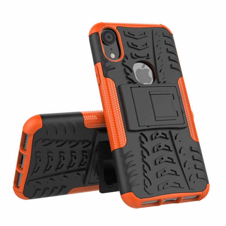 Per iPhone XR Custodia antiurto in TPU + PC con texture per pneumatici con supporto, For iPhone XR, For XR