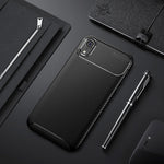 Custodia TPU antiurto per iPhone XR con fibra di carbonio