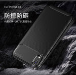 Custodia TPU antiurto per iPhone XR con fibra di carbonio