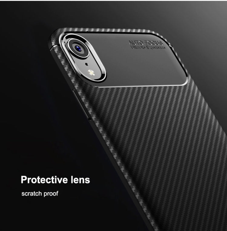 Custodia TPU antiurto per iPhone XR con fibra di carbonio