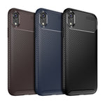 Custodia TPU antiurto per iPhone XR con fibra di carbonio