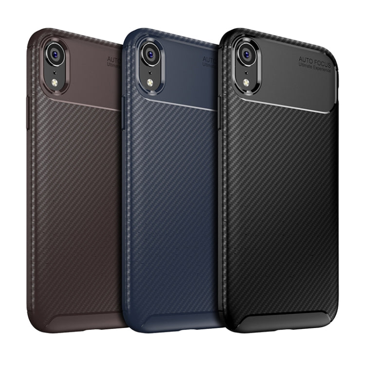 Custodia TPU antiurto per iPhone XR con fibra di carbonio