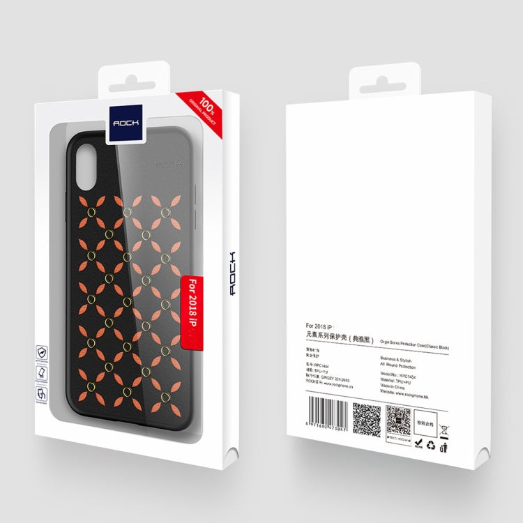 Per iPhone X / XS ROCK Origin Series Custodia protettiva in TPU + PU aziendale, For XS / X