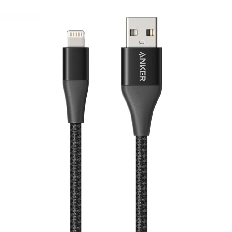 ANKER A8452 Powerline+ II Cavo dati di ricarica per carrelli estraibili in nylon certificato Apple MFI da USB a 8 pin, lunghezza: 0,9 m, A8452 8 Pin 0.9m Black, A8452 8 Pin 0.9m Gold, A8452 8 Pin 0.9m Red, A8452 8 Pin 0.9m Silver