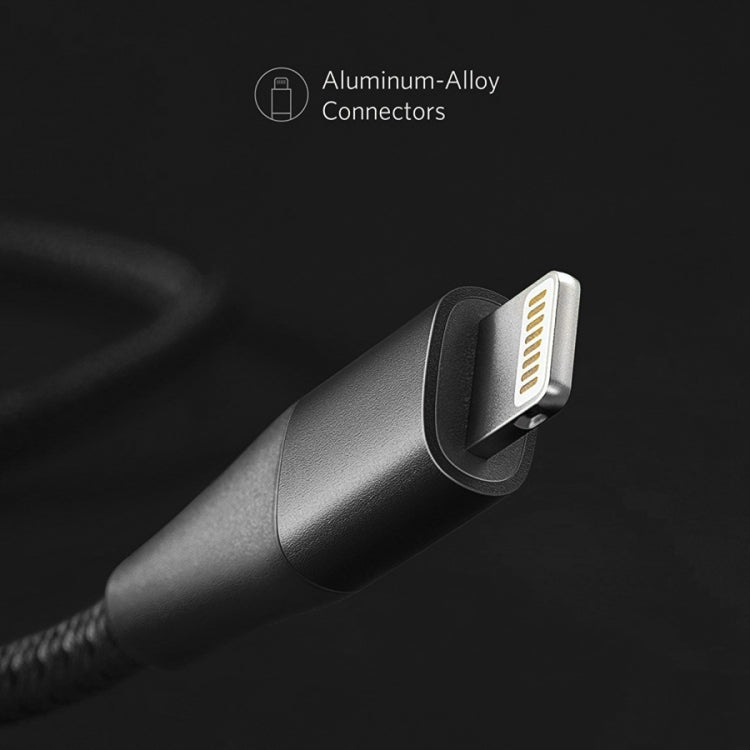 ANKER A8452 Powerline+ II Cavo dati di ricarica per carrelli estraibili in nylon certificato Apple MFI da USB a 8 pin, lunghezza: 0,9 m, A8452 8 Pin 0.9m Black, A8452 8 Pin 0.9m Gold, A8452 8 Pin 0.9m Red, A8452 8 Pin 0.9m Silver