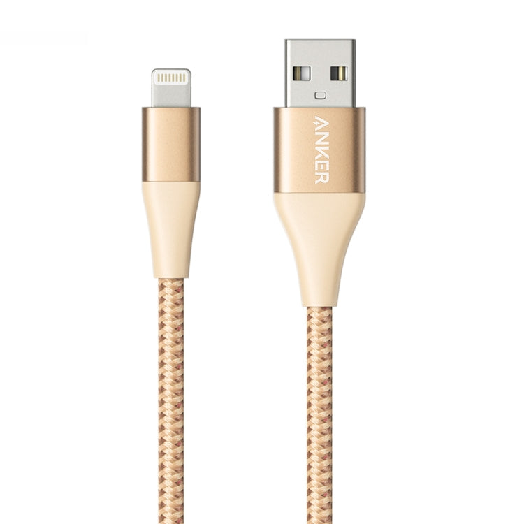 ANKER A8452 Powerline+ II Cavo dati di ricarica per carrelli estraibili in nylon certificato Apple MFI da USB a 8 pin, lunghezza: 0,9 m, A8452 8 Pin 0.9m Black, A8452 8 Pin 0.9m Gold, A8452 8 Pin 0.9m Red, A8452 8 Pin 0.9m Silver