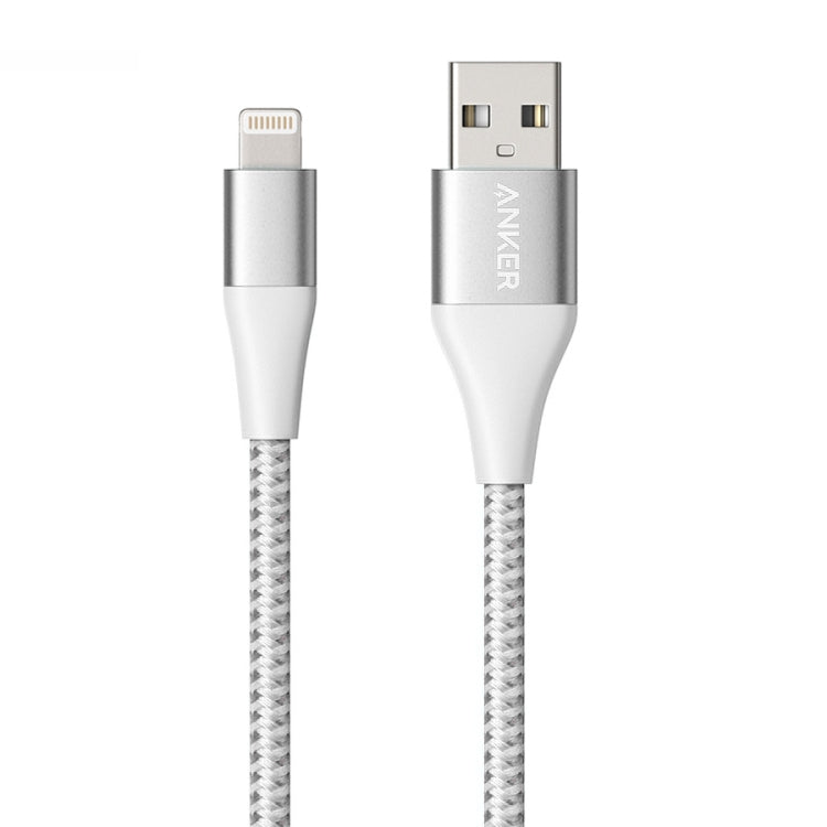 ANKER A8452 Powerline+ II Cavo dati di ricarica per carrelli estraibili in nylon certificato Apple MFI da USB a 8 pin, lunghezza: 0,9 m, A8452 8 Pin 0.9m Black, A8452 8 Pin 0.9m Gold, A8452 8 Pin 0.9m Red, A8452 8 Pin 0.9m Silver