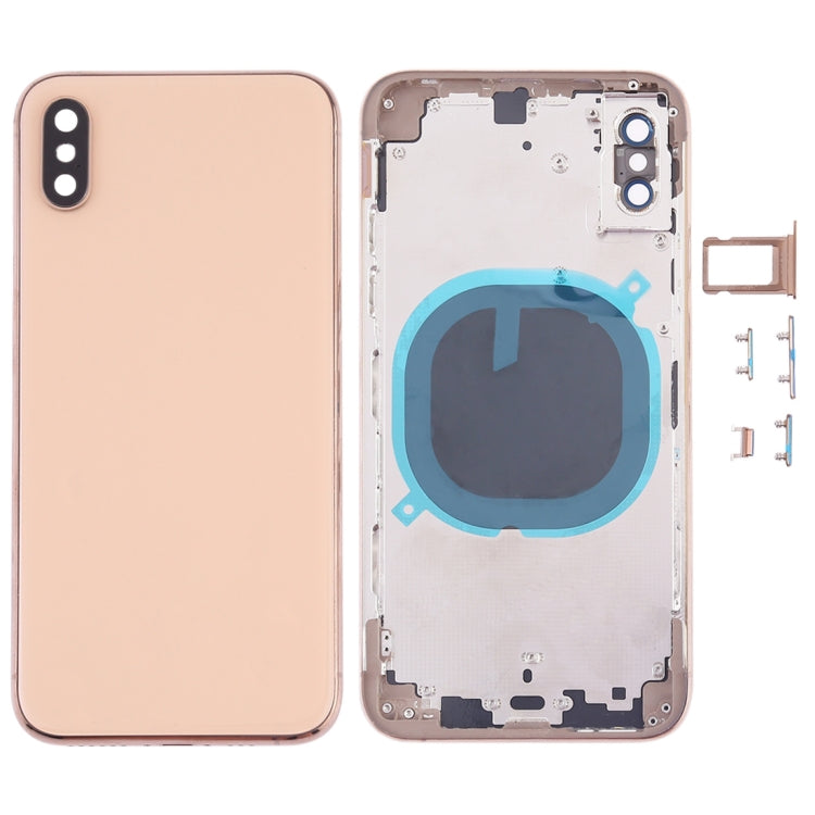 Cover posteriore con obiettivo e tasti laterali per iPhone XS