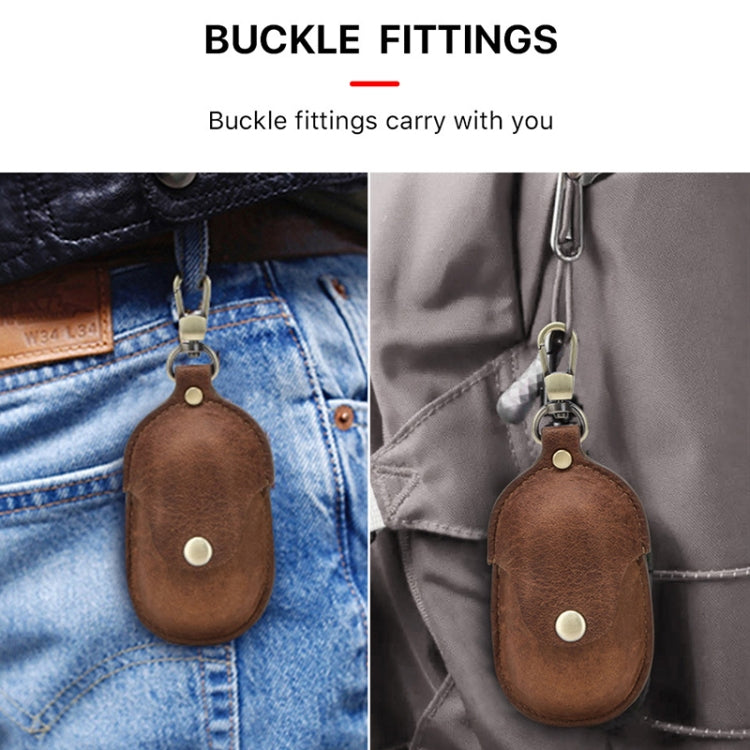 Custodia protettiva in pelle per Galaxy Buds con gancio