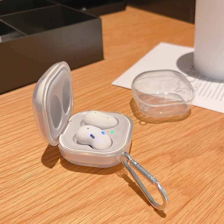 Auricolari Wireless Custodia protettiva in TPU trasparente anticaduta con gancio per Samsung Galaxy Buds Live