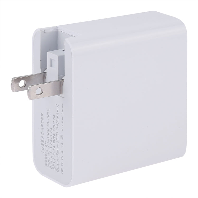 Caricatore da viaggio USB-C 4 porte QC3.0