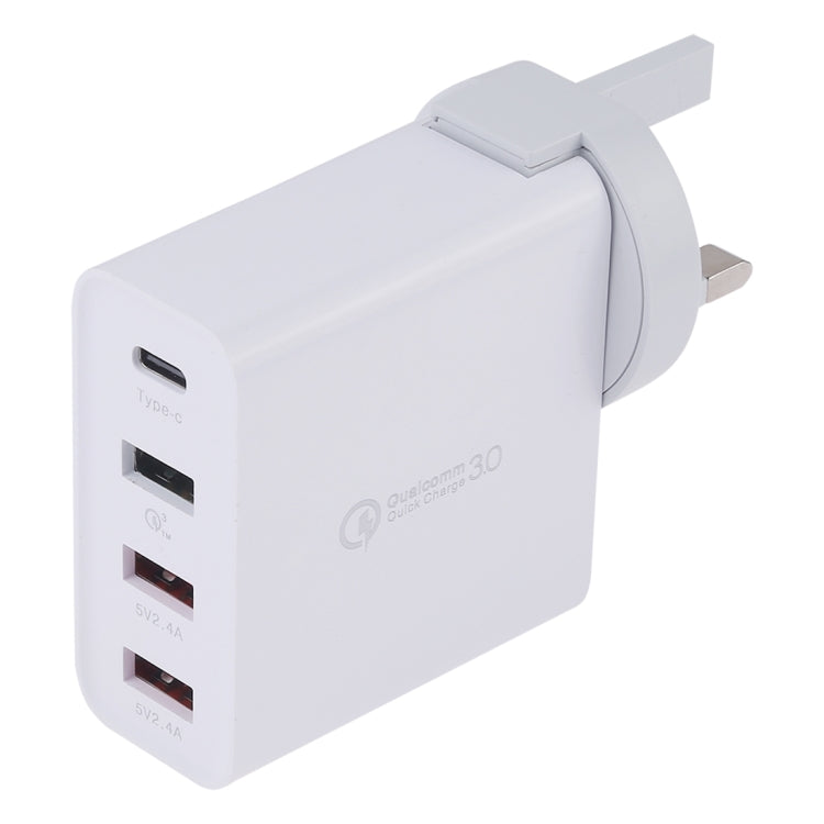 A3P 3A Uscita massima USB-C/Tipo-C + QC3.0 + Caricatore da viaggio a muro doppio USB 4 porte, presa UK, UK Plug