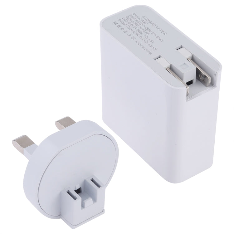 Caricatore da viaggio USB-C 4 porte con Quick Charge UK