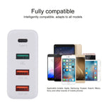 Caricatore da viaggio USB-C 4 porte con Quick Charge UK