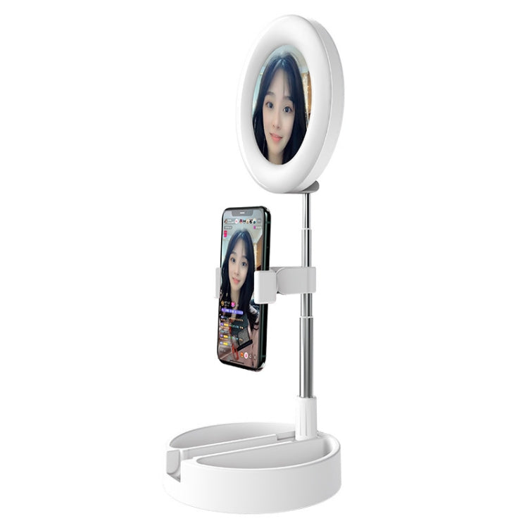 WK G3 Folding Storage Type Multifunctional Tabletop Live Light Makeup Mirror Stand, G3 (Black), G3 (Pink), G3 (White)